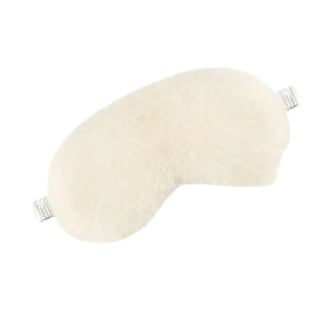 Luxurious Plush Satin Faux Fur Eye Cover Rest Meditation Travel Dry Eye Sleeping